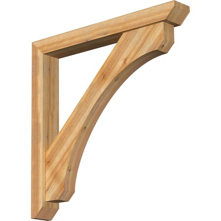 Ekena Millwork Legacy Slat Rough Sawn Bracket w/ Offset Brace, Western Red Cedar, 6"W x 46"D x 46"H BKT0604X46X46LEC06RWR